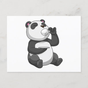 Panda met Theekopje Briefkaart