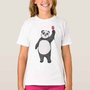 Panda met Tulip T-shirt