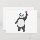 Panda met Tulp Briefkaart (Voorkant / Achterkant)