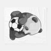 Panda met Voetbal Fleece Deken (Voorkant (Horizontaal))