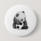 Panda met Voetbal Ronde Button 7,6 Cm (Voorkant)