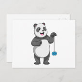 Panda met Yo-yo Briefkaart (Voorkant / Achterkant)