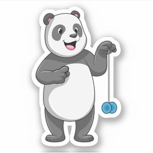 Panda met Yo-yo Sticker (Voorkant)