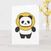 Panda met zonnebloem kaart (Gele Bloem)
