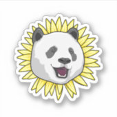 Panda met zonnebloem sticker (Voorkant)
