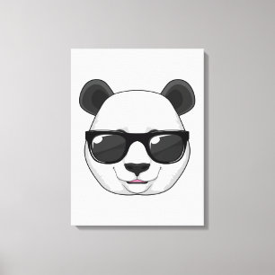 Panda met zonnebril canvas afdruk