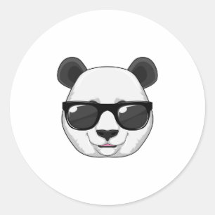 Panda met zonnebril ronde sticker