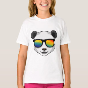 Panda met zonnebril t-shirt