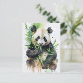 Panda met zwart en wit bont. briefkaart (Staand voorkant)