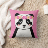 Panda mignon avec le décor de coussin de pièce de (Couverture)
