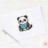 Panda Mignon de Lecture Autocollant Kawaii (Enveloppe)