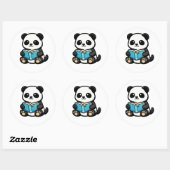 Panda Mignon de Lecture Autocollant Kawaii (Feuille)