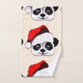panda mignon et drôle à Noël (Serviette à main)