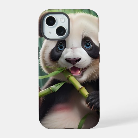 Panda Mignon Mangeant du Bambou (Verso)