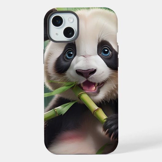 Panda Mignon Mangeant du Bambou (Verso)