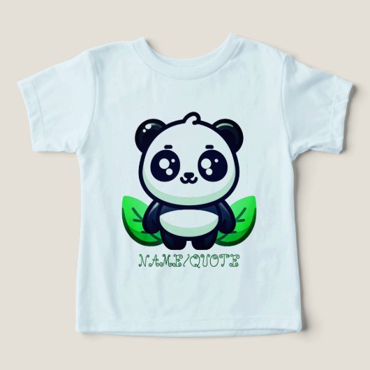 Panda Mignon Premium Et Feuilles (Design Recto)