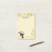 Panda mignonne aux fleurs jaunes Notes post-it (Sur un bureau)