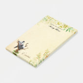 Panda mignonne aux fleurs jaunes Notes post-it (Incliné)