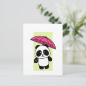 Panda mignonne avec parapluie - Carte postale 1000 (Debout devant)