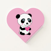 Panda mignonne avec un nom de coeur rose Carnet sp (Dos)