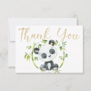 Panda mignonne et Merci de Baby shower de bambou v