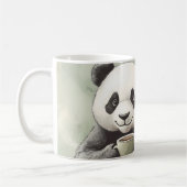 Panda mignonne tenant une Mug, Mug café (Gauche)