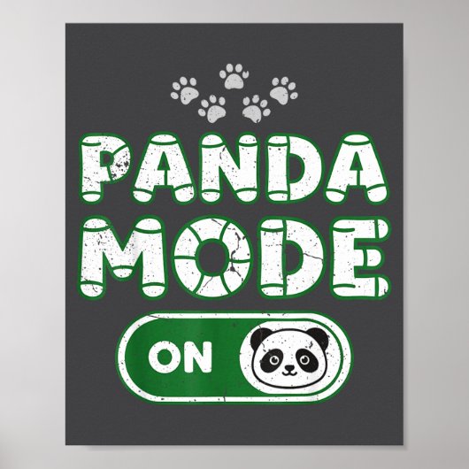 Panda Mode On Funny Animal Bear Lover Owner Costum Poster (Voorkant)