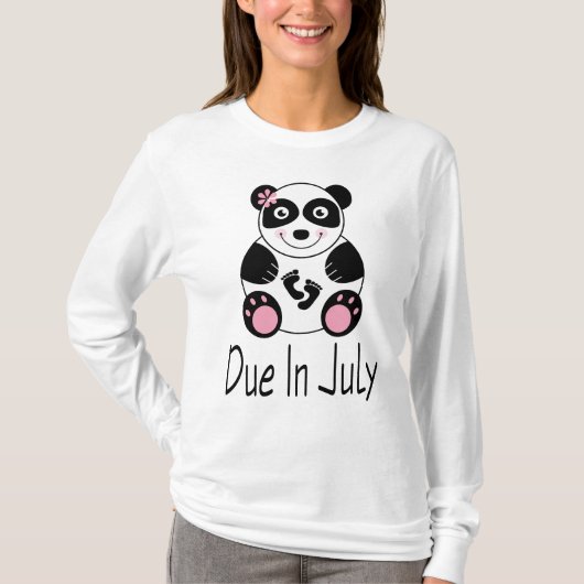 Panda moederschap verschuldigd in juli t-shirt (Voorkant)