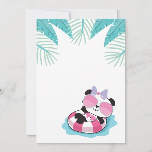 Panda-monium fête d'anniversaire Invitation Panda  (Dos)