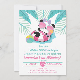 Panda-monium fête d'anniversaire Invitation Panda