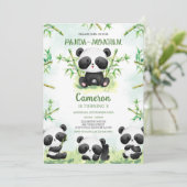 Panda-monium Panda Birthday Invitation (Debout devant)
