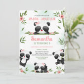 Panda-monium Panda Birthday Invitation (Debout devant)