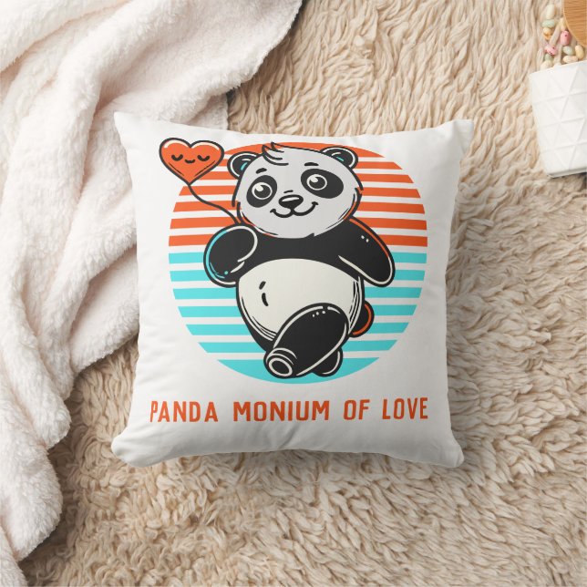 Panda Monium van Liefde Gepersonaliseerd Kussen (Deken)