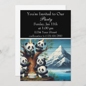 Panda-Monium Verjaardag Bash Kaart (Voorkant / Achterkant)