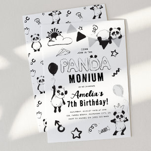 Panda-Moniums Kinderverjaardagsfeestje Kaart
