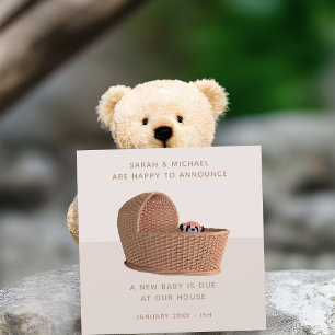 Panda Moses Basket Zwangerschap Aankondiging Kaart