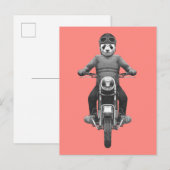 Panda Motorcyle Rider Briefkaart (Voorkant / Achterkant)