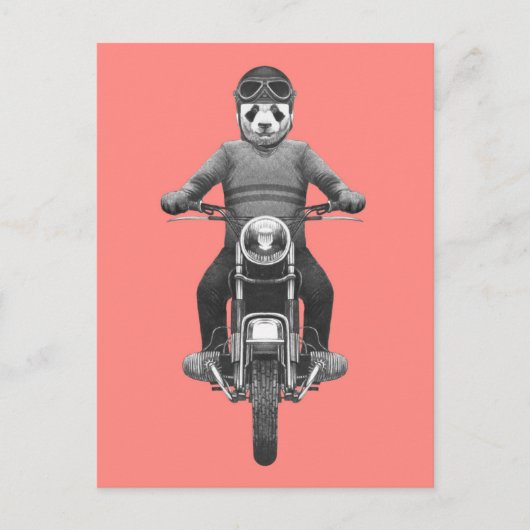Panda Motorcyle Rider Briefkaart (Voorkant)