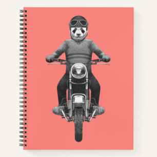 Panda Motorcyle Rider Notitieboek