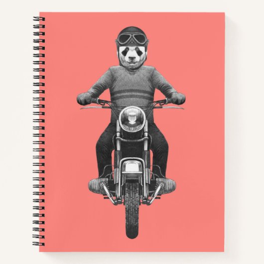 Panda Motorcyle Rider Notitieboek (Voorkant)