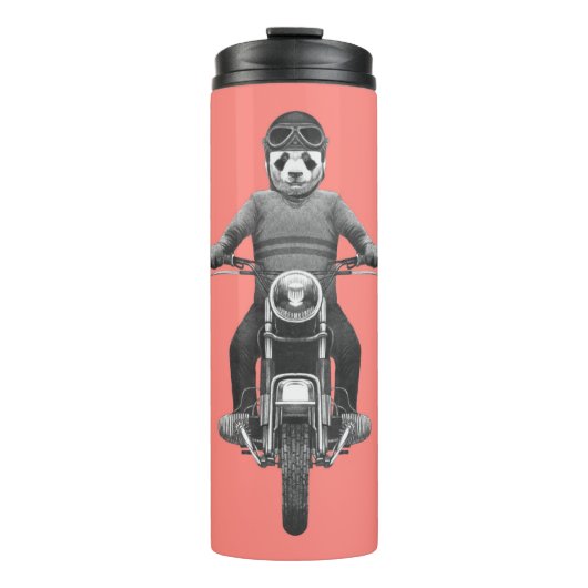 Panda Motorcyle Rider Thermosbeker (Voorkant)