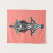 Panda Motorcyle Rider Wandkleed (Voorkant (horizontaal))