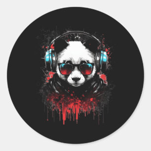 Panda Muziek DJ Controller Gaming Panda Ronde Sticker