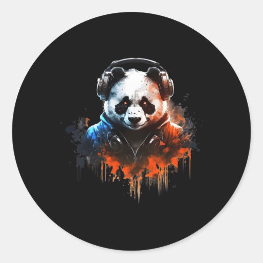 Panda Muziek DJ Controller Gaming Panda Ronde Sticker (Voorkant)