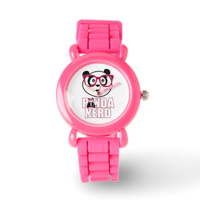 Panda Nerd Girl Horloge (Voorkant)