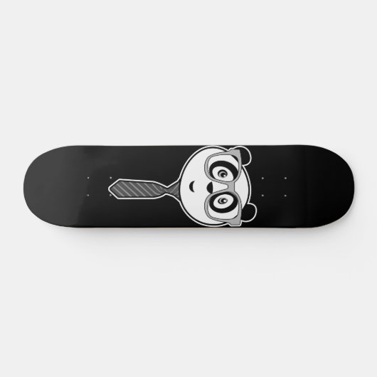 Panda Nerd - Zwart-wit Skateboard (Horizontaal)