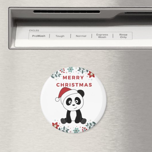 Panda Noël Neige Animaux d'hiver Pandas Magnet (In Situ (Lave-vaisselle))