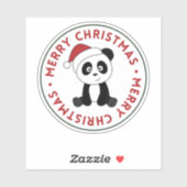 Panda Noël Neige Animaux d'hiver Pandas Sticker (Feuille)