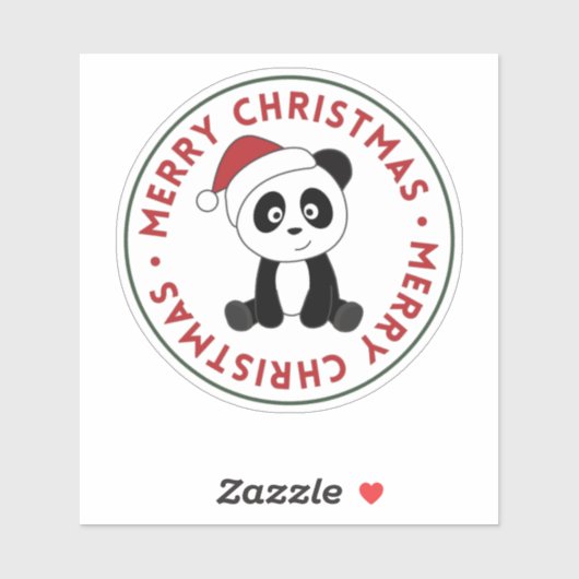 Panda Noël Neige Animaux d'hiver Pandas Sticker (Feuille)