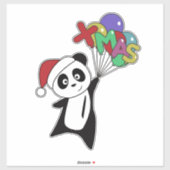 Panda Noël Neige Animaux d'hiver Pandas Sticker (Feuille)